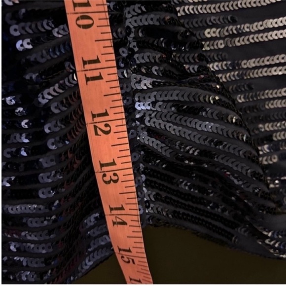 RIXO London Bradshaw Sequin beaded Dress One Sleeve Ombre Blue Metallic 8 NWT - Picture 9 of 11